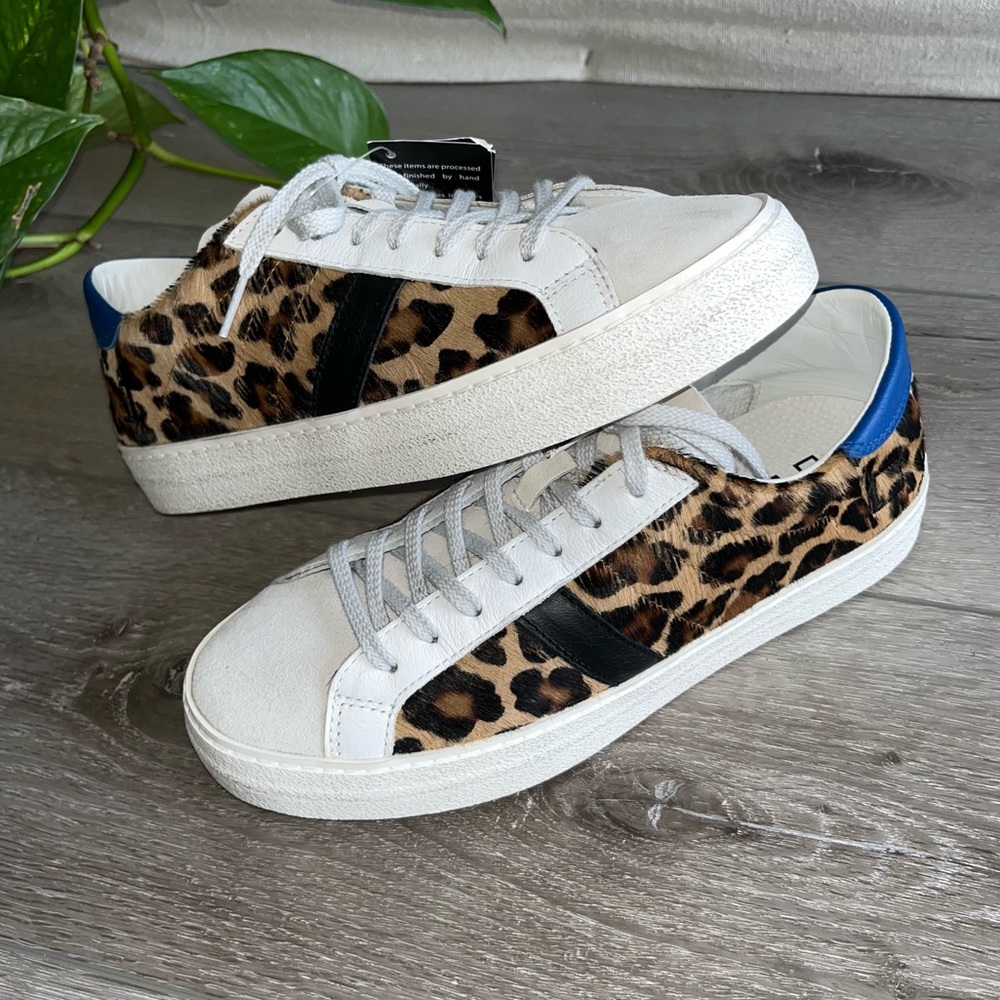 Anthropologie NWT D.A.T.E. Sneakers Leather Calf hair 8
